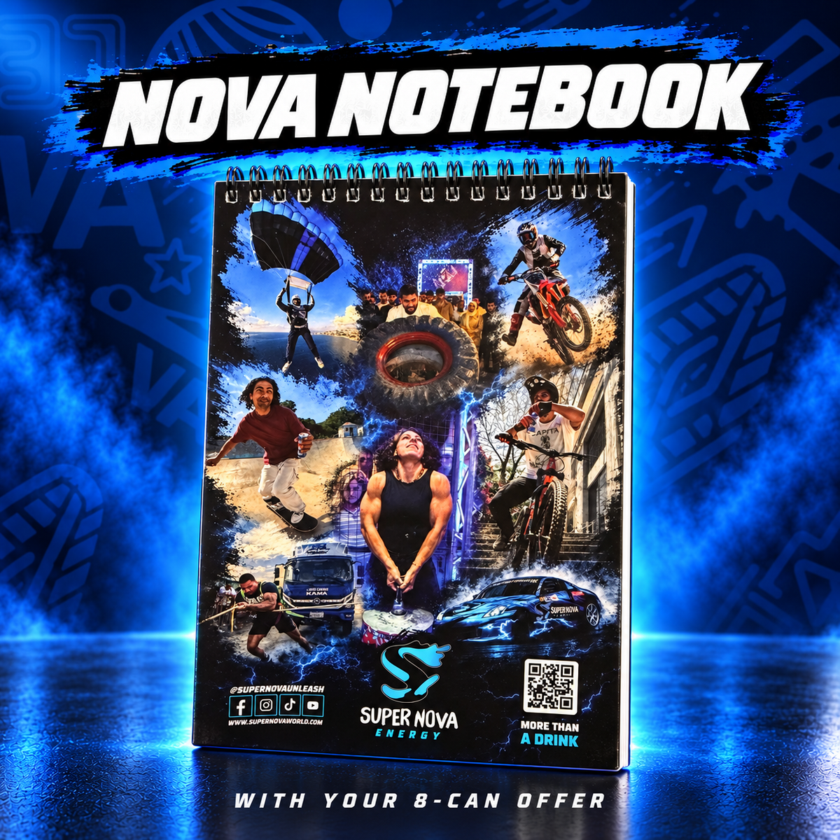 Nova Notebook included with every Super Nova 8-Can Gift Bundle